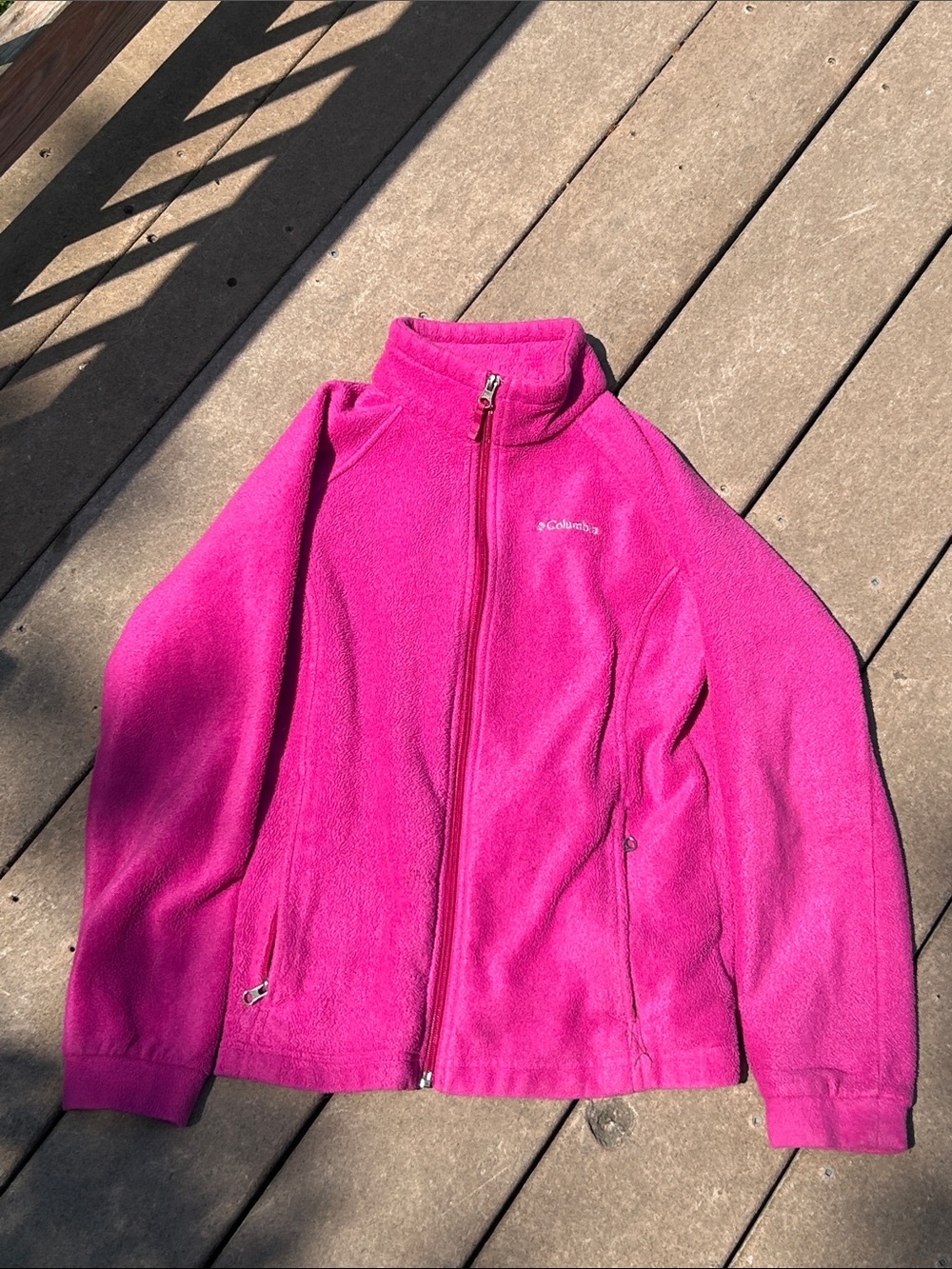 Columbia Girls' Bright Pink Full-Zip Fleece Jacket